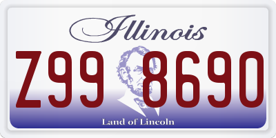 IL license plate Z998690