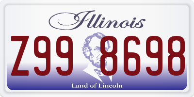 IL license plate Z998698