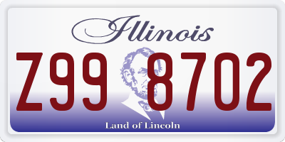 IL license plate Z998702