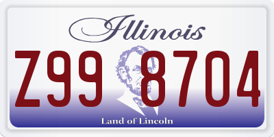 IL license plate Z998704