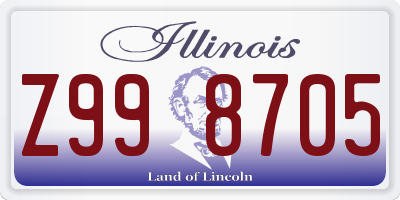 IL license plate Z998705