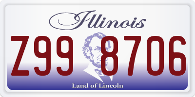 IL license plate Z998706