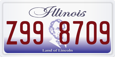 IL license plate Z998709