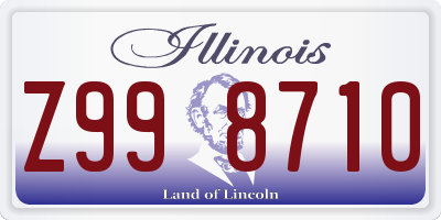 IL license plate Z998710