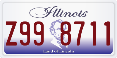 IL license plate Z998711