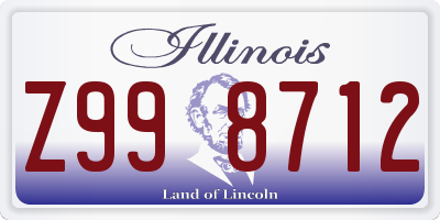 IL license plate Z998712