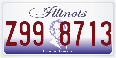 IL license plate Z998713