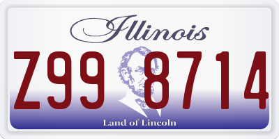 IL license plate Z998714