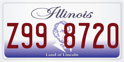 IL license plate Z998720