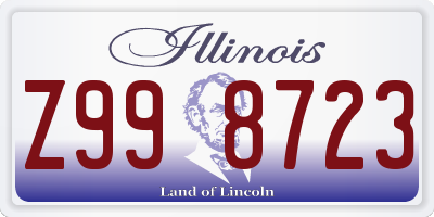 IL license plate Z998723