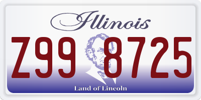 IL license plate Z998725