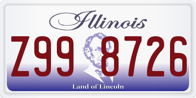 IL license plate Z998726