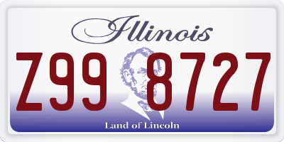 IL license plate Z998727