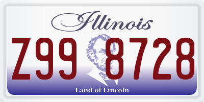 IL license plate Z998728