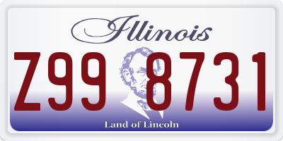 IL license plate Z998731