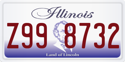 IL license plate Z998732