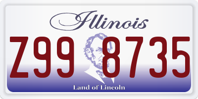 IL license plate Z998735