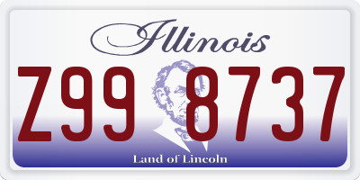 IL license plate Z998737