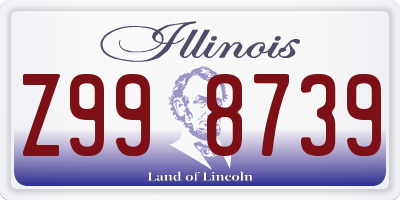 IL license plate Z998739