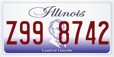 IL license plate Z998742