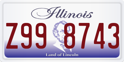 IL license plate Z998743