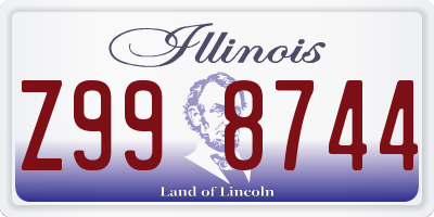 IL license plate Z998744