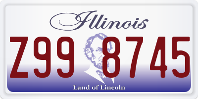 IL license plate Z998745