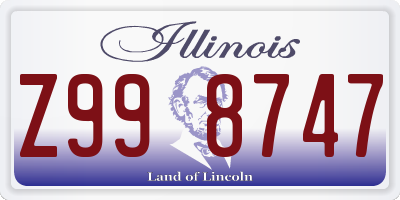 IL license plate Z998747