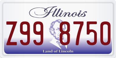 IL license plate Z998750