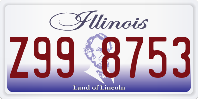 IL license plate Z998753