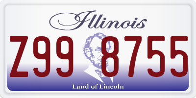 IL license plate Z998755