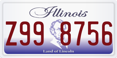 IL license plate Z998756