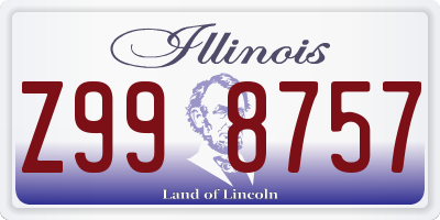 IL license plate Z998757