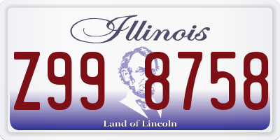 IL license plate Z998758