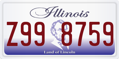 IL license plate Z998759