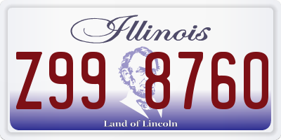 IL license plate Z998760