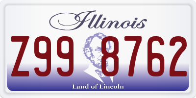 IL license plate Z998762