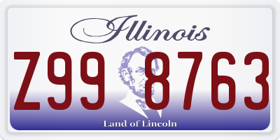 IL license plate Z998763