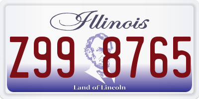 IL license plate Z998765