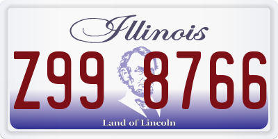 IL license plate Z998766