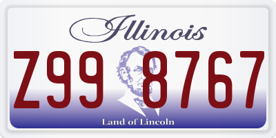 IL license plate Z998767