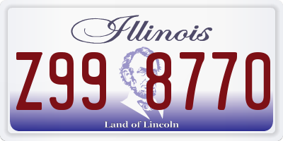 IL license plate Z998770