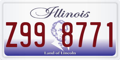 IL license plate Z998771