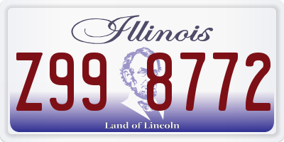 IL license plate Z998772