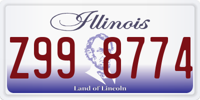 IL license plate Z998774