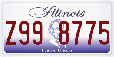 IL license plate Z998775