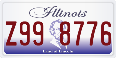 IL license plate Z998776