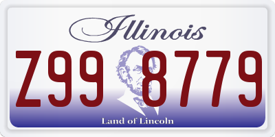 IL license plate Z998779