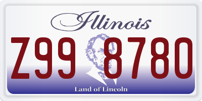 IL license plate Z998780