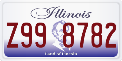 IL license plate Z998782